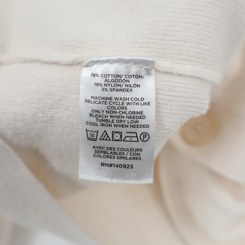 LOFT Cream/Off White Button Front Collared Sweater Knit Jacket Cardigan XL - Picture 4 of 6